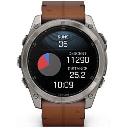 Умные часы Garmin FENIX 8 51mm Amoled Sapphire Titanium Graphite with Chestnut Leather Band (010-02905-40) - фото 9