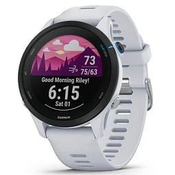 Умные часы Garmin FORERUNNER 255 Music с белым ремешком (010-02641-31) - фото 1