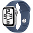 Apple Watch SE 2024 GPS 40mm Aluminum Case with Sport Band S/M, Silver/Denim (Серебристый/синий), MXEC3 - фото 4