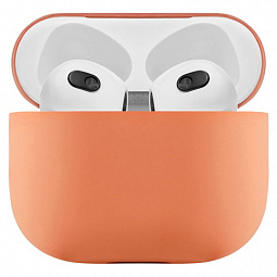 Чехол для AirPods 3 силиконовый ультра-тонкий Papaya (Персиковый) - фото 1