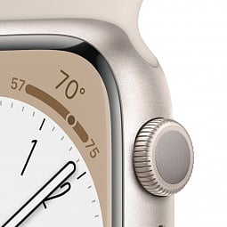 Apple Watch Series 8 GPS 45mm Aluminum Case with Sport Band (Сияющая звезда) MNP23 - фото 4