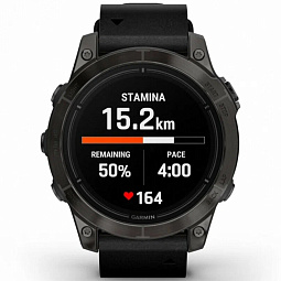 Умные часы Garmin EPIX PRO (Gen 2) Sapphire Edition 47 мм, титановый угольно-серый с черным кожаным ремешоком (010-02803-30) - фото 2