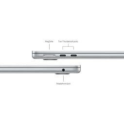 13.6" Ноутбук Apple MacBook Air 13 2024 2560x1664, Apple M3, RAM 24 ГБ, SSD 512 ГБ, 8C CPU/10C GPU, macOS, Silver (MC8N4) - фото 6