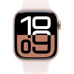 Apple Watch Series 10 46mm GPS Aluminum Case with Sport Band S/M, Rose Gold/Light Blush (MWX23LW/A) - фото 2
