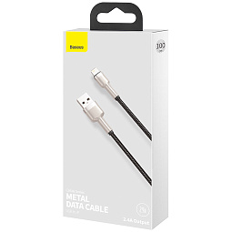 Кабель Baseus Cafule Series Metal Data Cable USB to IP 2.4A 1m, Black - фото 10
