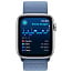 Apple Watch SE 2023 GPS 40mm Aluminum Case with Sport Loop, Silver/Winter Blue (Серебристый/зимний синий), MRE33 - фото 10