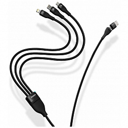 Кабель для быстрой зарядки Baseus Two-for-Three (U+C) to microUSB 18W/Lightning 20W/Type-C 100W, 1.2m, Черный, CASS030101 - фото 7