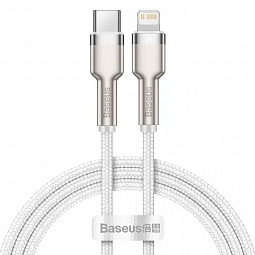 Кабель Baseus для зарядки iP Lightning to Type-C PD 20W 1м белый, (CATLJK-A02) - фото 1