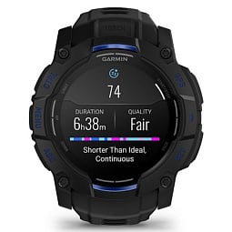 Умные часы Garmin INSTINCT 3 AMOLED 50mm Black with Black/Bolt Blue Band (010-03020-03) - фото 2