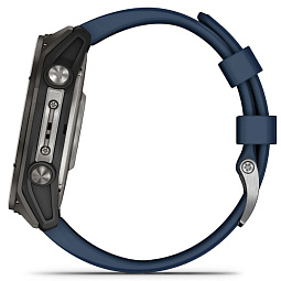 Умные часы Garmin Quatix 8 51mm AMOLED Sapphire, титановые с синим ремешком, (010-02905-91) - фото 9