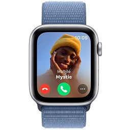 Apple Watch SE 2023 GPS 40mm Aluminum Case with Sport Loop, Silver/Winter Blue (Серебристый/зимний синий), MRE33 - фото 6