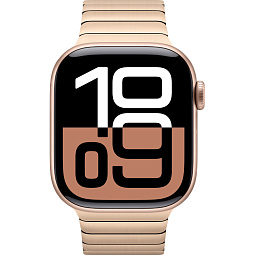 Apple Watch Series 10 42mm GPS Aluminum Case with Link Bracelet, Rose Gold/Gold - фото 2