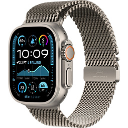 Apple Watch Ultra 2 (2024) 49mm Natural Titanium Case with Natural Titanium Milanese Loop M, MX5R3LW/A - фото 1