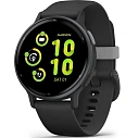 Умные часы Garmin VIVOACTIVE 5, черные с серым безелем и силиконовым ремешком (010-02862-5A)