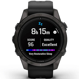 Умные часы Garmin EPIX PRO (Gen 2) Sapphire Edition 42 мм, титановый угольно-серый с черным ремешком (010-02802-15) - фото 2