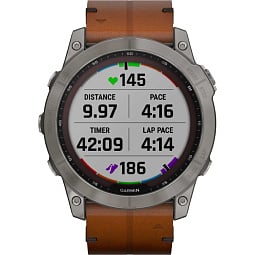 Умные часы Garmin FENIX 7X Sapphire Solar титановый черный с коричневым кожаным ремешком (010-02541-19) - фото 4