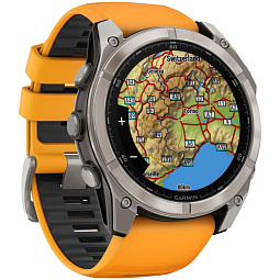 Умные часы Garmin FENIX 8 51mm Amoled Sapphire Titanium Spark Orange (010-02905-11) - фото 3