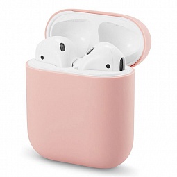 Чехол силиконовый для AirPods ультра-тонкий Пудровый - фото 1