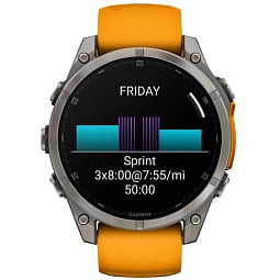 Умные часы Garmin FENIX 8 47mm Amoled Sapphire Graphite Titanium Spark Orange (010-02904-19) - фото 3