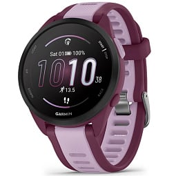 Умные часы Garmin Forerunner 165 Music, лиловый c малиновым ремешком (010-02863-33) - фото 1