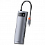 USB-концентратор Хаб Hub Baseus Metal Gleam Series 8 в 1 (Space Grey) Type-C(PD), 4k HDMI, SD, MicroSD, RJ45, 3xUSB 3.0 (CAHUB-CV0G) - фото 10