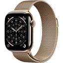 Фото Apple Watch Series 11 46mm GPS + Cellular Titanium Case with Milanese Loop M/L, Gold (MFD84)