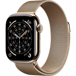 Apple Watch Series 11 46mm GPS + Cellular Titanium Case with Milanese Loop M/L, Gold (MFD84) - фото 1