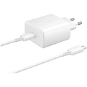 Сетевое зарядное устройство Samsung (EP-TA845) + кабель USB-C Type-C, 45 Вт, белый