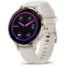 Умные часы Garmin VENU 3S, слоновая кость с золотистым безелем (010-02785-54) - фото 1