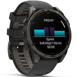 Умные часы Garmin Fenix 8 47 mm AMOLED Slate Gray with Black Silicone Band, серый (010-02904-00) - фото 3