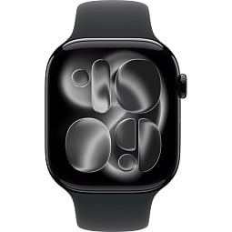 Apple Watch Series 11 46mm GPS Aluminum Case with Sport Band M/L, Jet Black/Black, MEUX4LW/A - фото 2