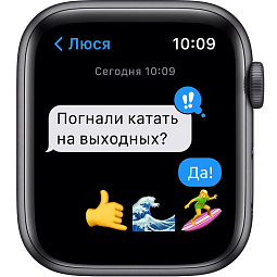 Apple Watch SE GPS + Cellular 44mm Space Gray Aluminum Case with with Midnight Sport Band (Серый космос/тёмная ночь) (MKRR3) - фото 6