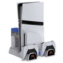 Подставка DOBE Multi-Functional Cooling Charging Dock для PS5 Slim/PS5 Pro (TP5-3532D), белая - фото 1