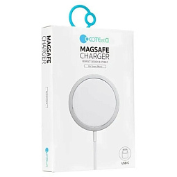 Беспроводное зарядное устройство MagSafe COTECi CS5702 MagSafe Charger с Кабелем Type-C, 15W, silver - фото 6