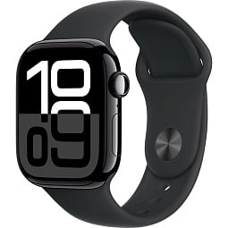 Apple Watch Series 10 46mm GPS Aluminum Case with Sport Band M/L, Jet Black/Black (MWWQ3LW/A), Б/У - фото 1