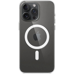 Чехол-накладка Hoco для iPhone 15 Pro силиконовая прозрачная с MagSafe - фото 2