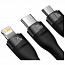 Кабель для быстрой зарядки Baseus Two-for-Three (U+C) to microUSB 18W/Lightning 20W/Type-C 100W, 1.2m, Черный, CASS030101 - фото 19
