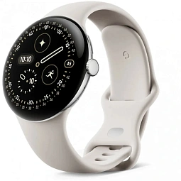 Умные часы Google Pixel Watch 4 41mm Wi-Fi Polished Silver Aluminum Case/Porcelain Active Band - фото 1