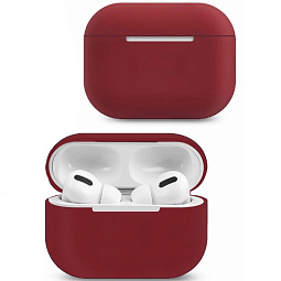 Чехол силиконовый для AirPods Pro 2 темно-красный - фото 2