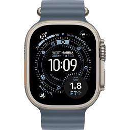 Apple Watch Ultra 3 (2025) 49mm Natural Titanium Case with Anchor Blue Ocean Band, MEWH4LW/A - фото 2