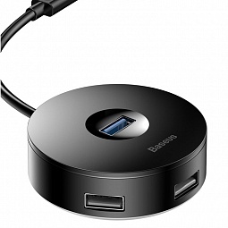 USB - хаб Baseus round box HUB adapter USB3.0 to USB3.0*1+USB2.0*3 1m Black - фото 4