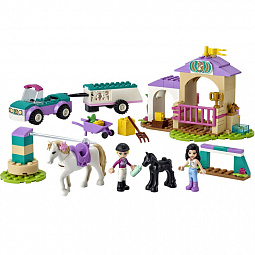 Конструктор LEGO Friends 41441 Тренировка лошади и прицеп для перевозки - фото 1