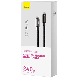 Кабель Baseus Fast Charging Cable [Type-C - Type-C] 240W 200см, Черный (CAWJ040101) - фото 3