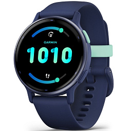 Умные часы Garmin VIVOACTIVE 5, синие с металлически-синим безелем и силиконовым ремешком (010-02862-12) - фото 1