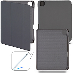 Чехол книжка Smart Case для iPad Pro 11 (2024) Темно-серый с отделением для Pencil - фото 1