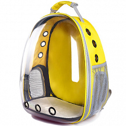 Рюкзак-переноска для животных с панорамным видом, желтая - фото 2