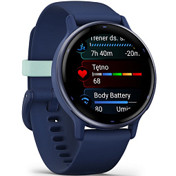 Умные часы Garmin VIVOACTIVE 5, синие с металлически-синим безелем и силиконовым ремешком (010-02862-12) - фото 6