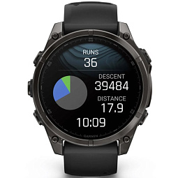 Умные часы Garmin Fenix 8 47 mm AMOLED Slate Gray with Black Silicone Band, серый (010-02904-00) - фото 7