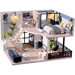 Интерьерный конструктор румбокс-лофт 3D домик в миниатюре, набор для сборки румбокса - фото 1