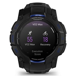Умные часы Garmin INSTINCT 3 AMOLED 50mm Black with Black/Bolt Blue Band (010-03020-03) - фото 4